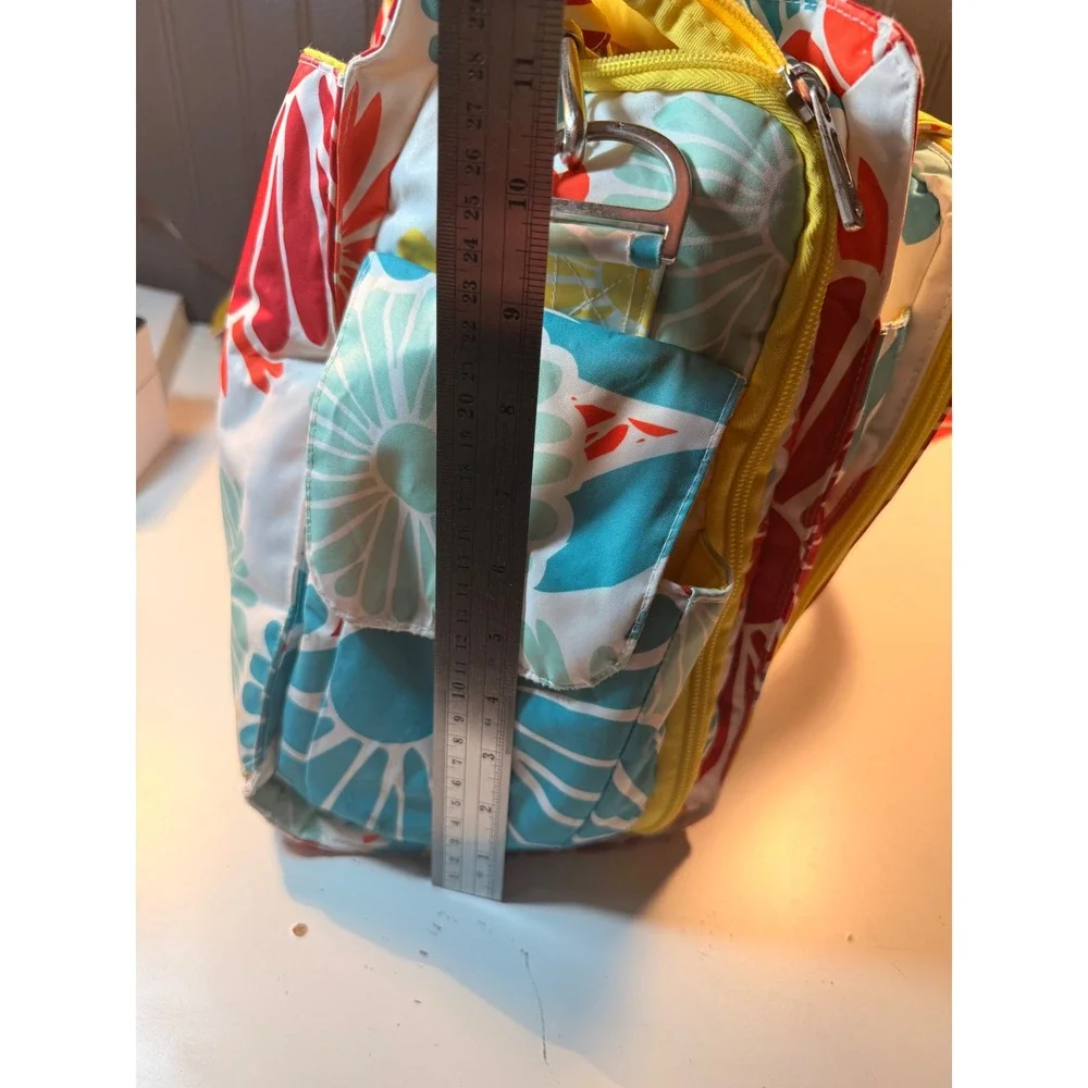 Ju-Ju-Be Be Prepared Diaper Bag Drip Drops Floral Multi-Color Large Travel Tote